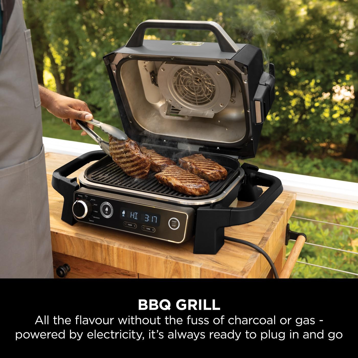 World Cup BBQ Kit: Ninja Woodfire Grill + Ninja Foodi StaySharp 14-Piece Knife Block