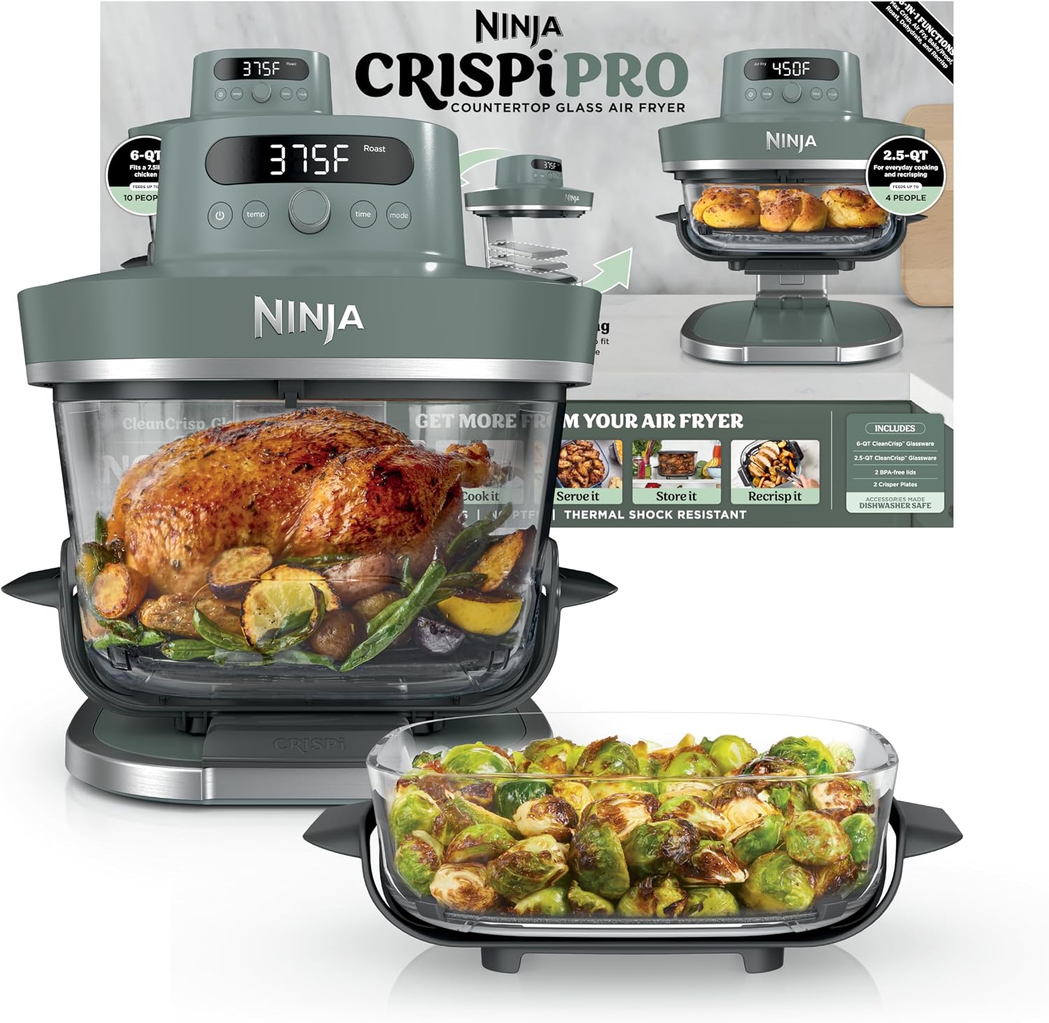 Late Summer Kit: Ninja Crispi 4-in-1 + Ninja StaySharp 14-Piece Knife Block