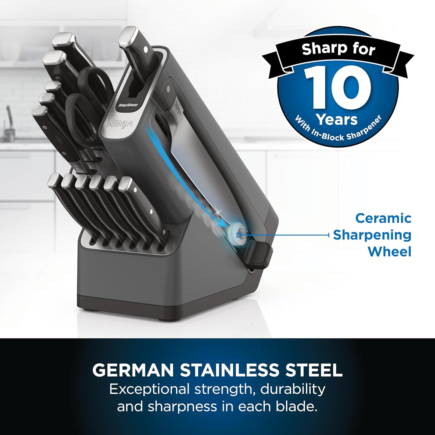 World Cup BBQ Kit: Ninja Woodfire Grill + Ninja Foodi StaySharp 14-Piece Knife Block